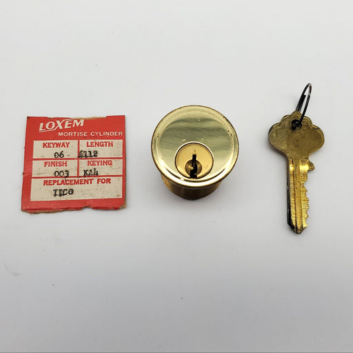 Loxem Mortise Cylinder Lock 1-1/4" Bright Brass 6112 06 Keyway Ilco Replacement 2