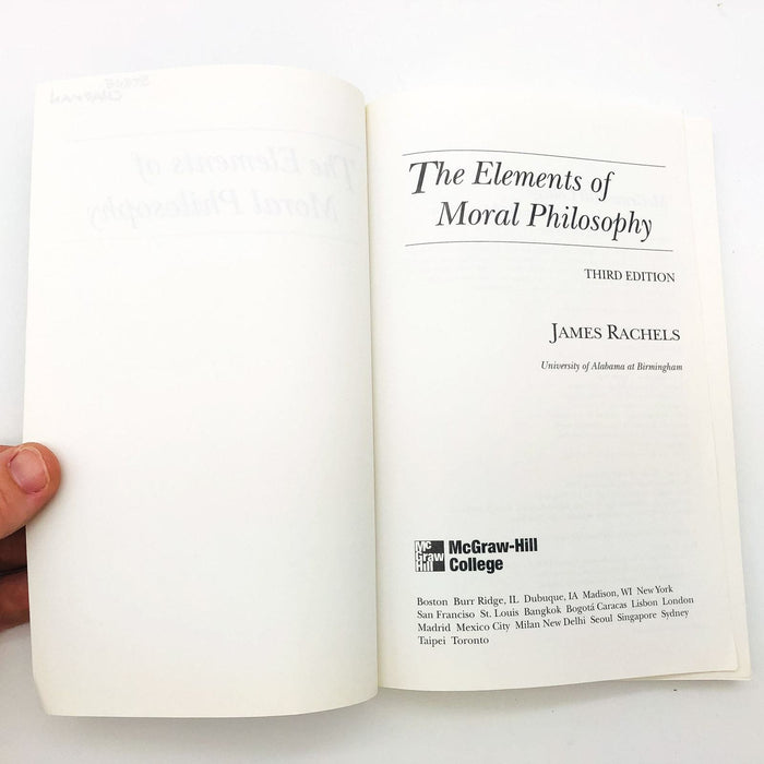 The Elements Of Moral Philosophy Paperback James Rachels 1999 Ethics Rationale 6