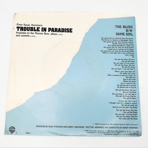 Randy Newman & Paul Simon The Blues Single Record Warner Bros 1983 7-29803 2