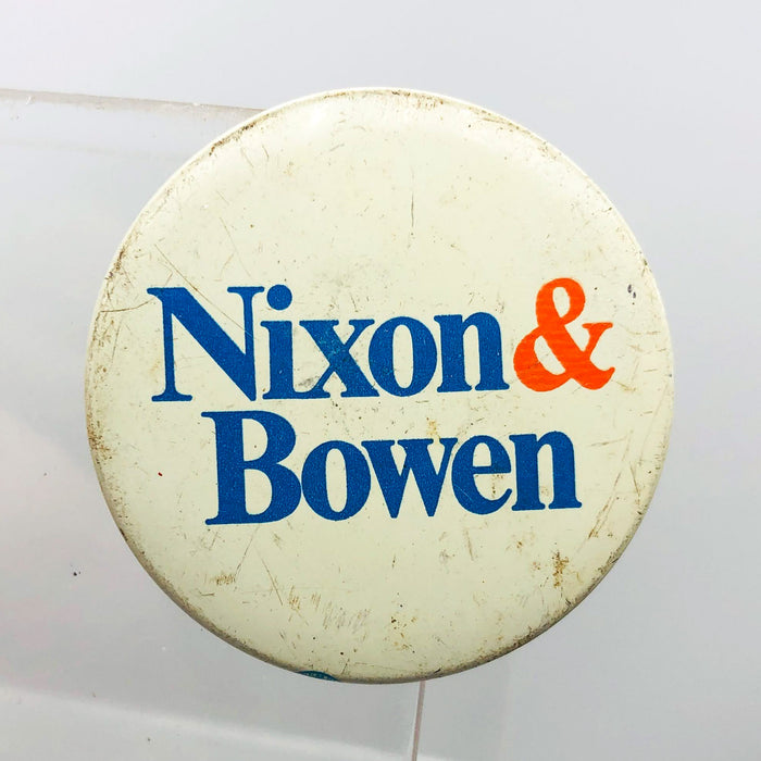 Richard Nixon Otis Bowen Button 1.5" Pinback Presidential Campaign Vintage 2