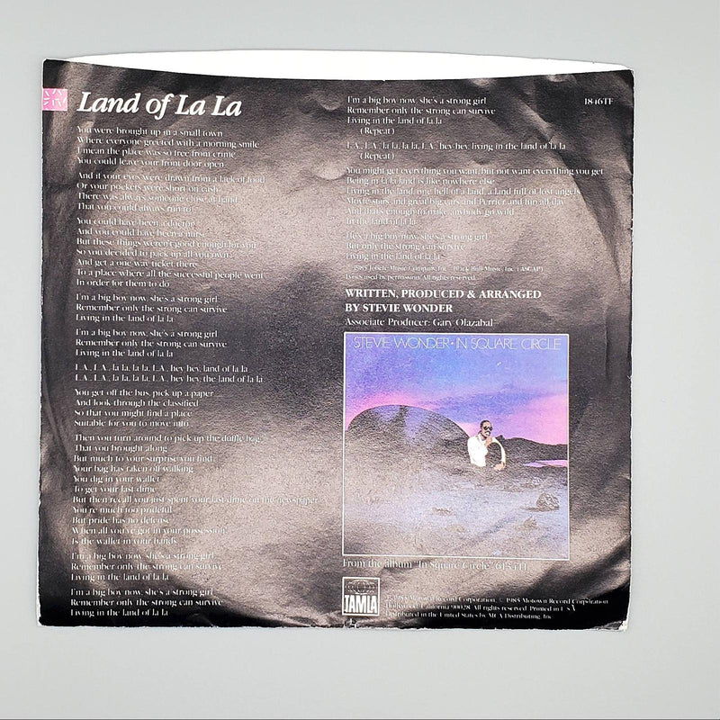 Stevie Wonder Land Of La La Single Record Tamla 1986 1846TF 2