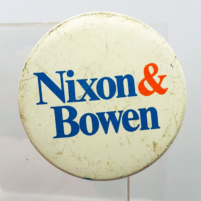 Richard Nixon Otis Bowen Button 1.5" Pinback Presidential Campaign Vintage 2