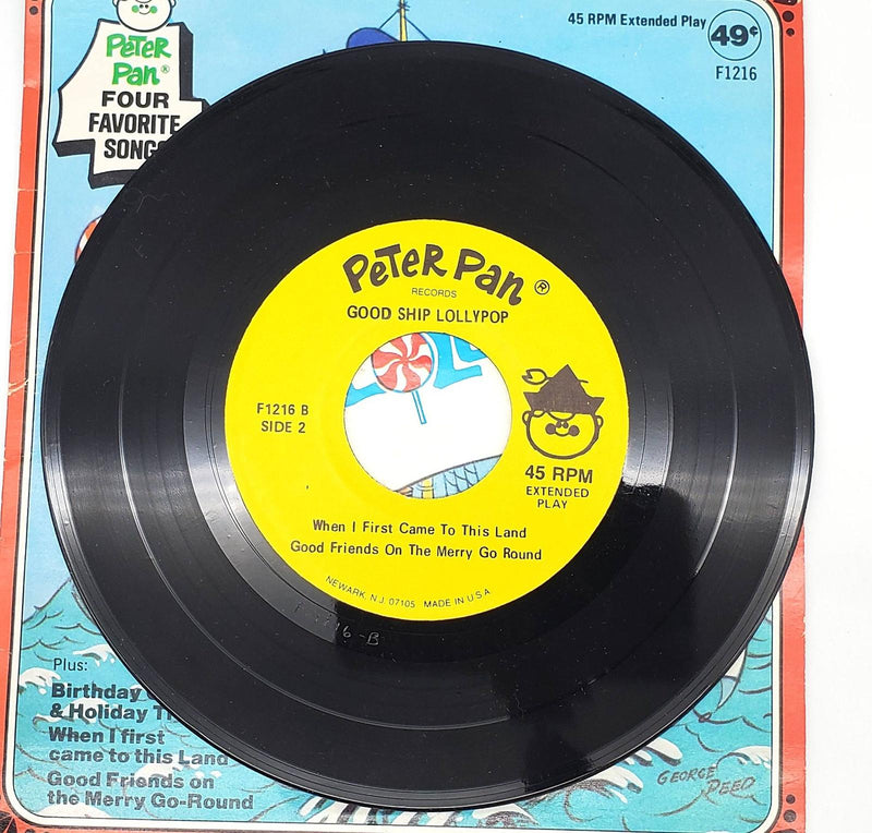 Good Ship Lollypop 45 RPM EP Record Peter Pan Records F1216 4