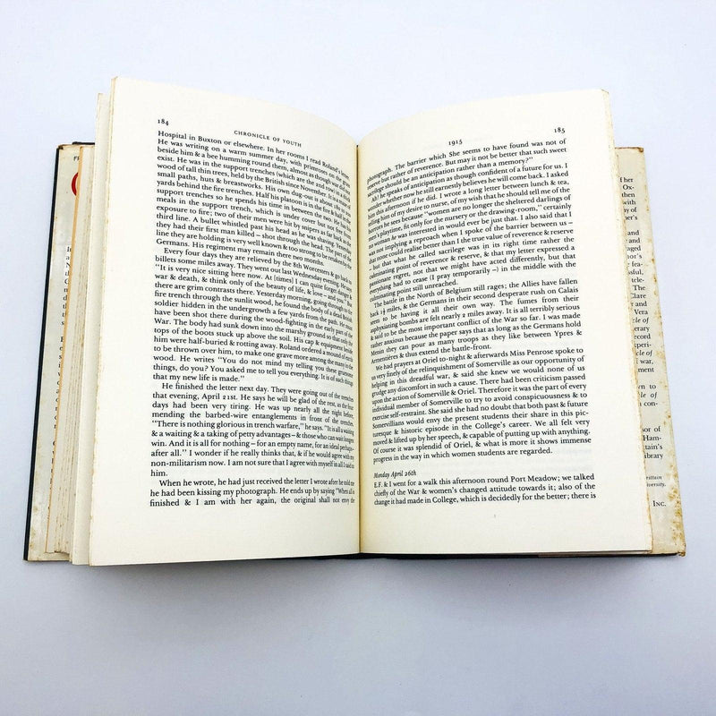 Chronicle Of Youth Hardcover Vera Brittain 1982 The War Diary Nurse World War 1 10