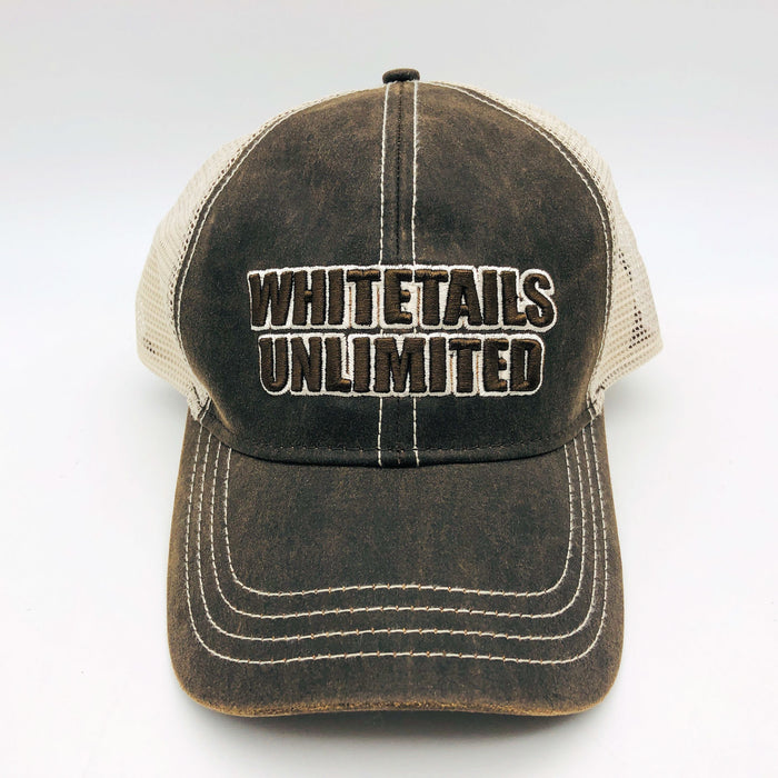 Whitetails Unlimited Baseball Cap Hat Strap Back Mesh Embroidered Deer Hunting