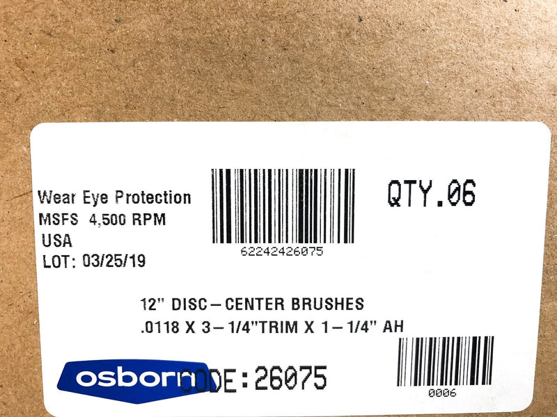 Knotted Steel Wire Wheel Brush 12" OD 1-1/4" AH 5/8 FW Osborn 0002607500 1pk 4