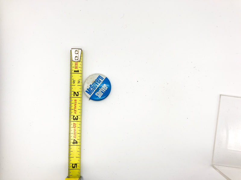 Vintage McGovern Shriver Pinback Button Light Blue White Votes Unlimited 1972