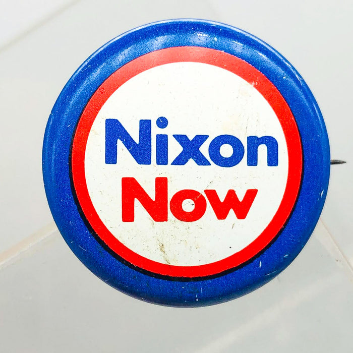 Richard Nixon Now Button Pin 1" Presidential Campaign Politics COADCO Vintage 6