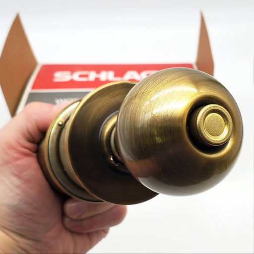 Schlage Door Knob Privacy Locking Latch Antique Brass A40S 609 Orb NO LATCH BOX 2
