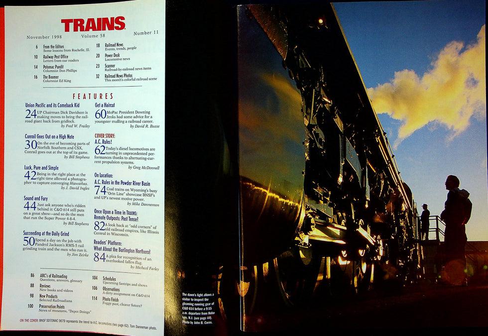 Trains Magazine November 1998 Vol 58 No 11 Putting A.C. Diesels To The Test