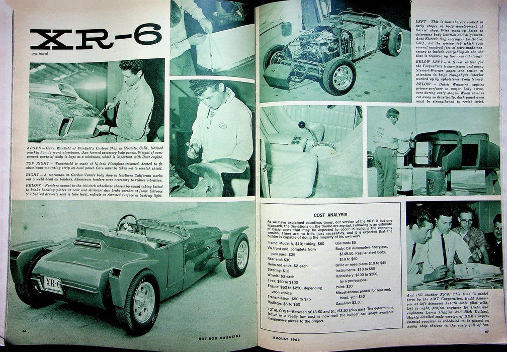 Hot Rod Magazine August 1963 Tex Smiths XR-6 Indianapolis Indy 500 Roaring 24