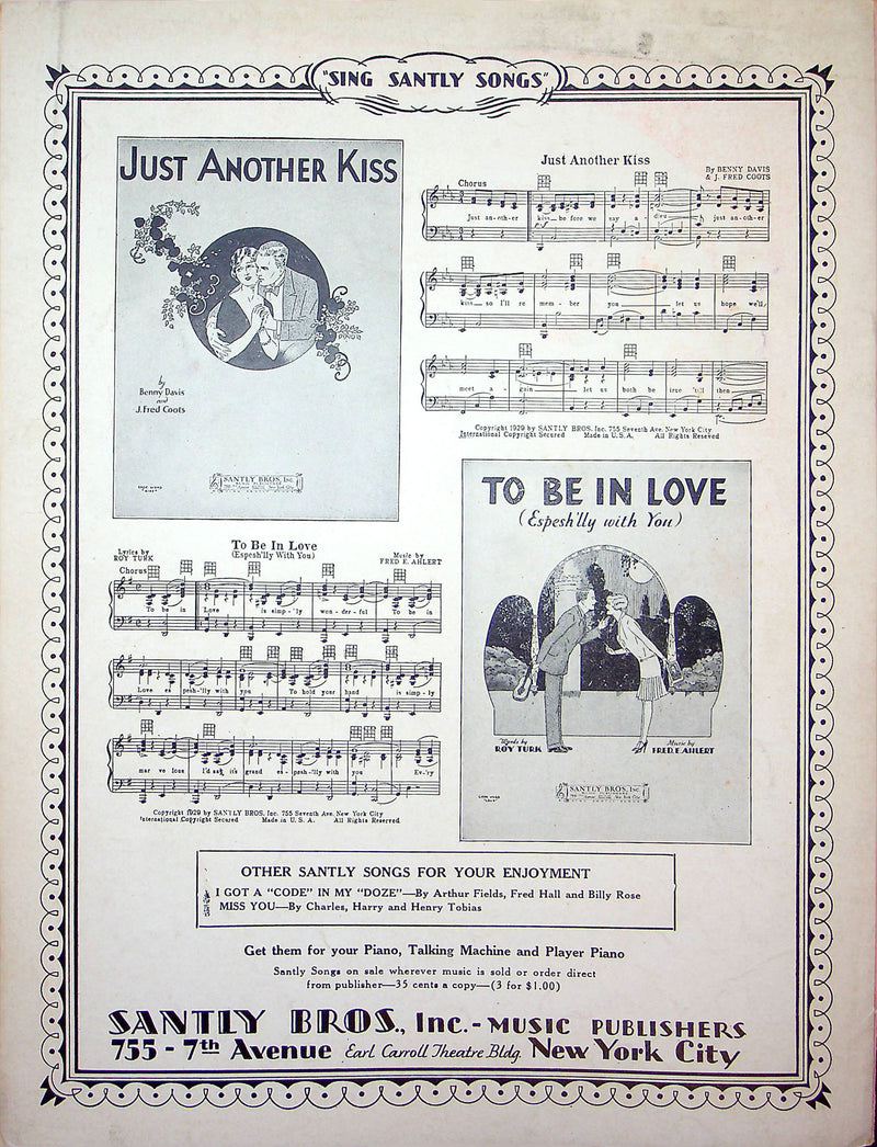 Sheet Music I've Got A Feeling I'm Falling Billy Rose Harry Link Thos Waller 3