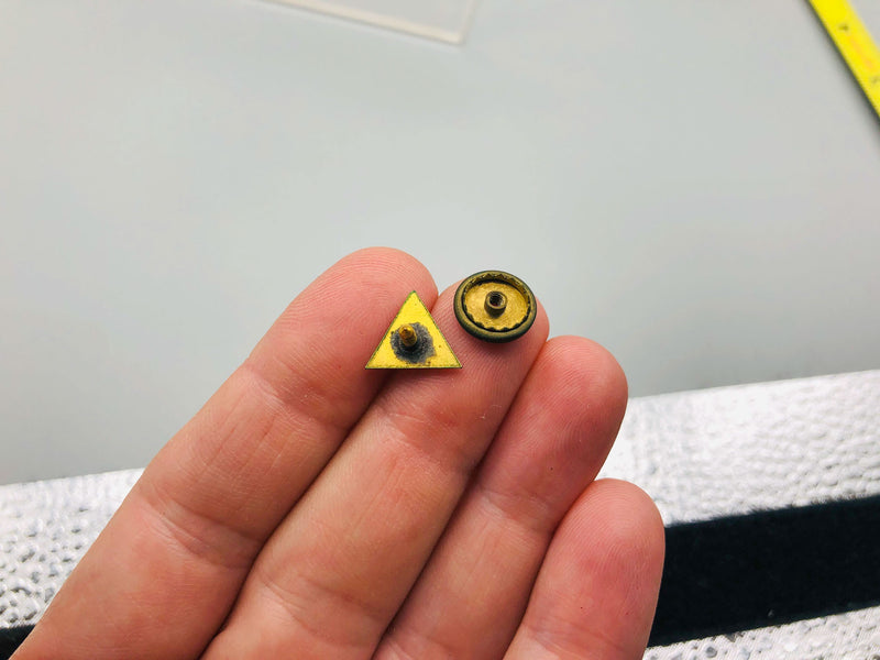 Knights of Pythias Lapel Pin Pinback FCB Triangle Enamel Screw Post WW2 Era 3