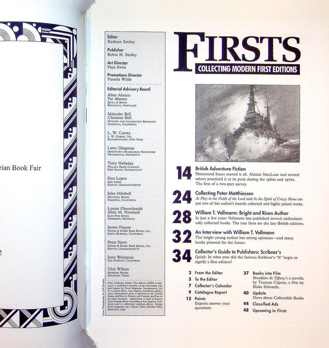 Firsts Magazine September 1993 Vol 3 No 9 Collecting Peter Matthiessen 2