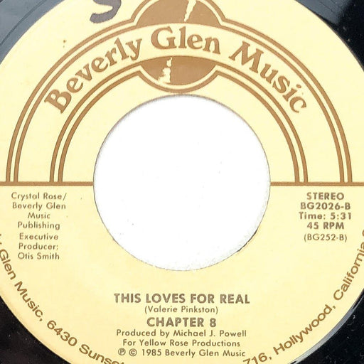 Chapter 8 45 RPM 7" Single Record Love Loving You / This Loves for Real BG2026 1