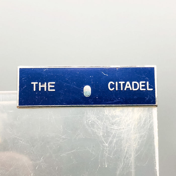 The Citadel Military College Pin Pinback Blue Bar V-21 Vanguard South Carolina 2