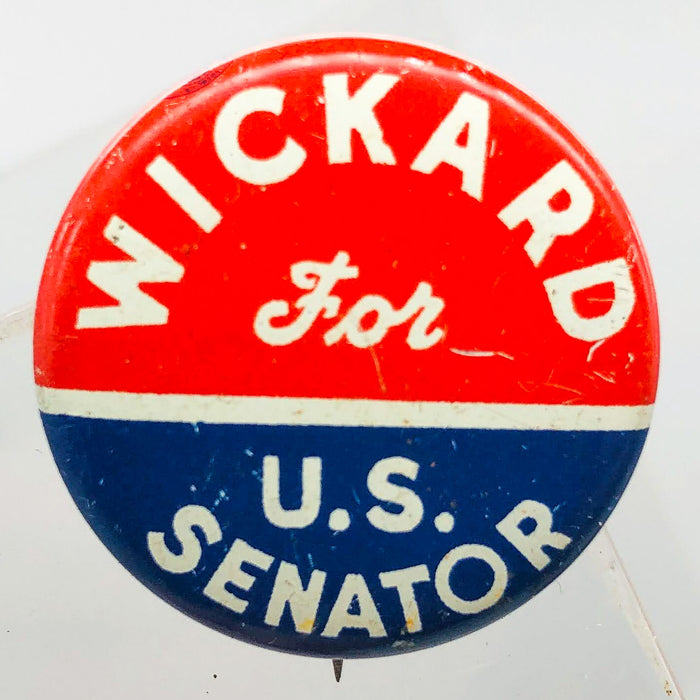 Wickard For US Senator Button 1" Pinback Indiana Political Campaign