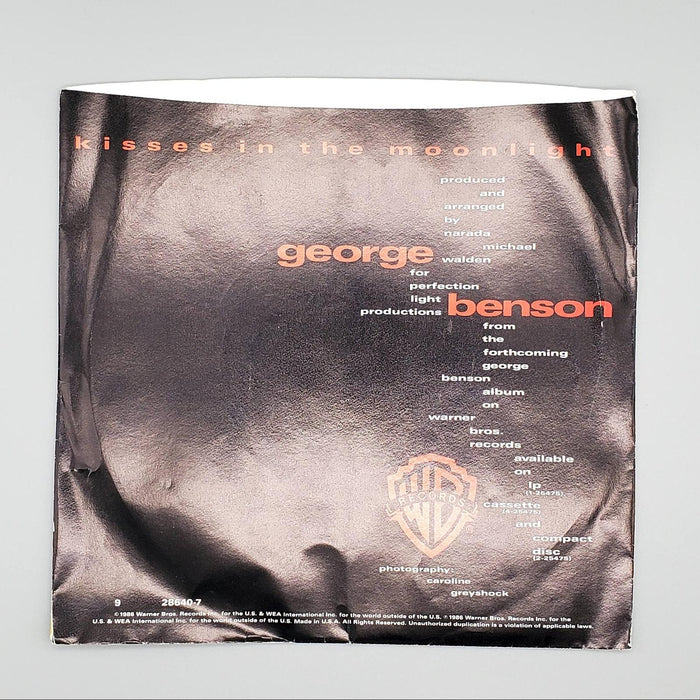 George Benson Kisses In The Moonlight Single Record Warner Bros. 1986 7-28640 2