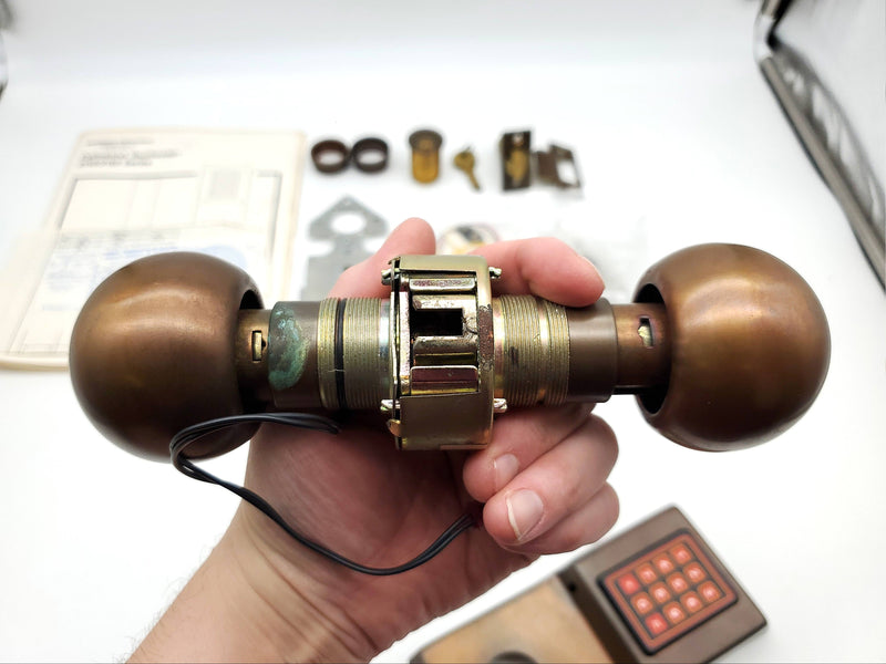 Yale Touch Code Door Knob Entry Lock 2150 Oiled Bronze 2-3/4" BS Missing PCs