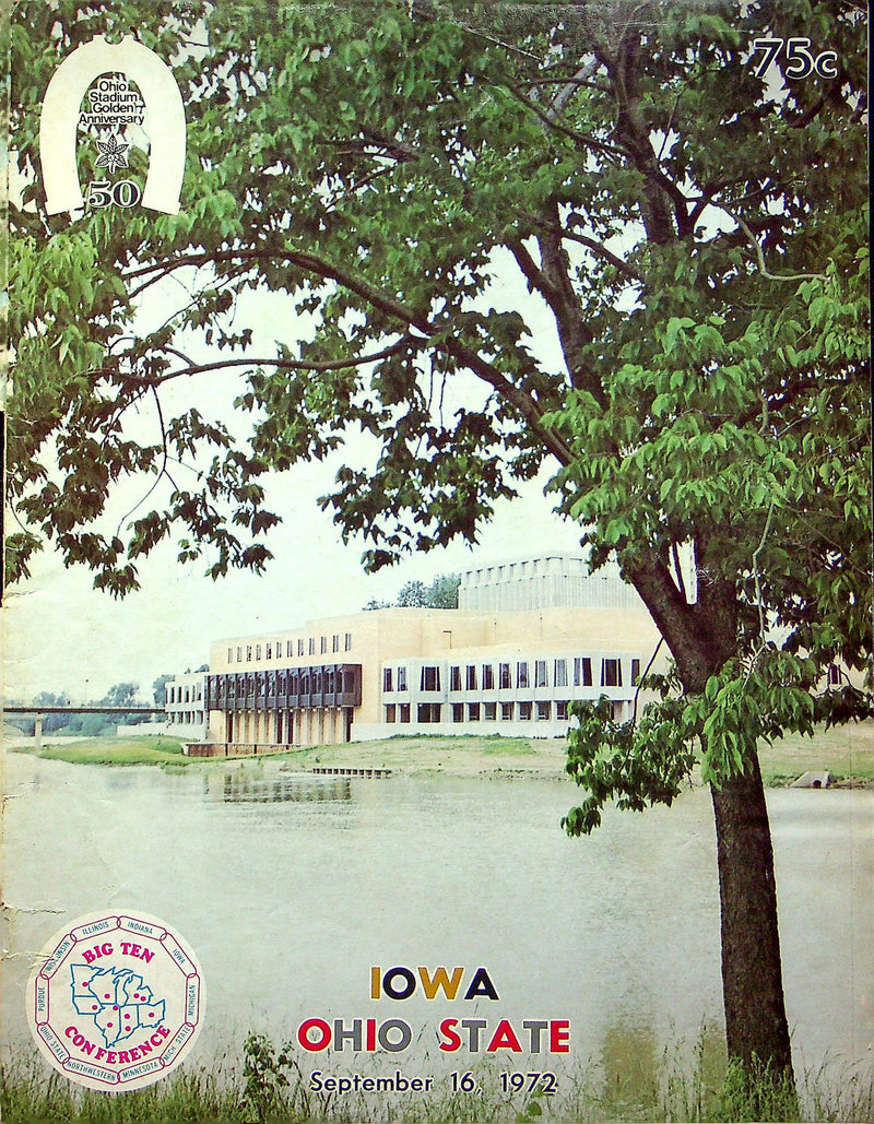 OSU Buckeye Football Program Sep 16 1972 Vs. Iowa Hawkeyes Big Ten Conference