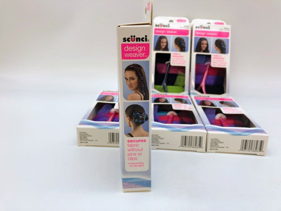 6 Packs Scunci Hair Accessory Design Weaver 5-Piece Kit Fabric Scarves 38285-A
