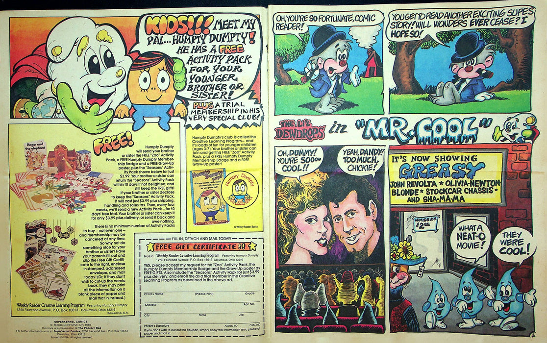 Superkernel Comics Vol 3 No 8 The Li'l Dewdrops In Mr Cool Xerox Corp 1980