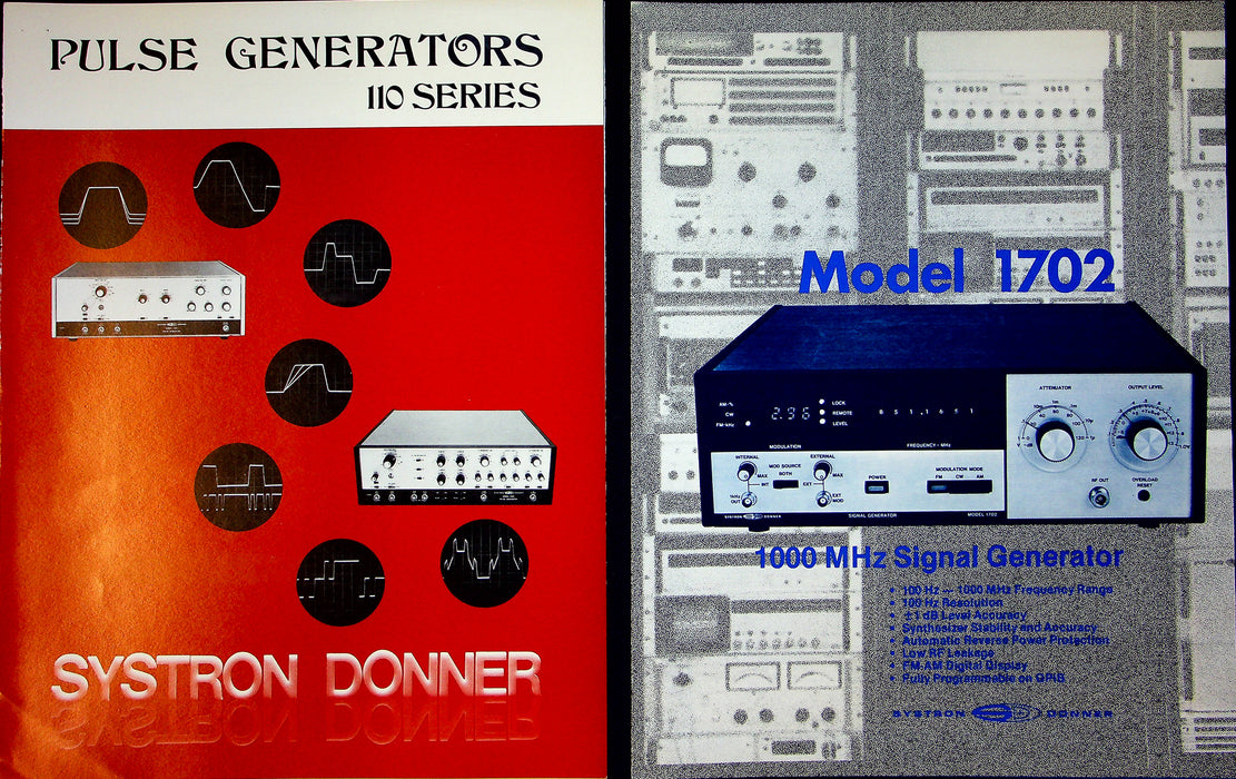 Systron Donner 110 Series Pulse Generator & 1702 Signal Generator Brochures