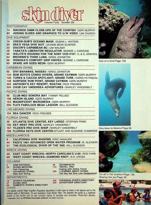 Skin Diver Magazine June 1991 Vol 40 No 6 Magnificent Micronesia 2