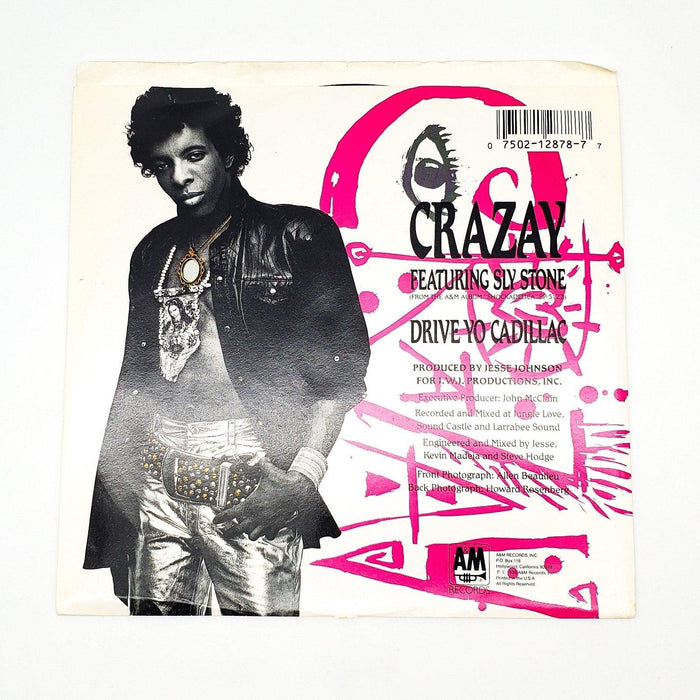 Jesse Johnson Crazay 45 RPM Single Record A&M 1986 AM-2878 2