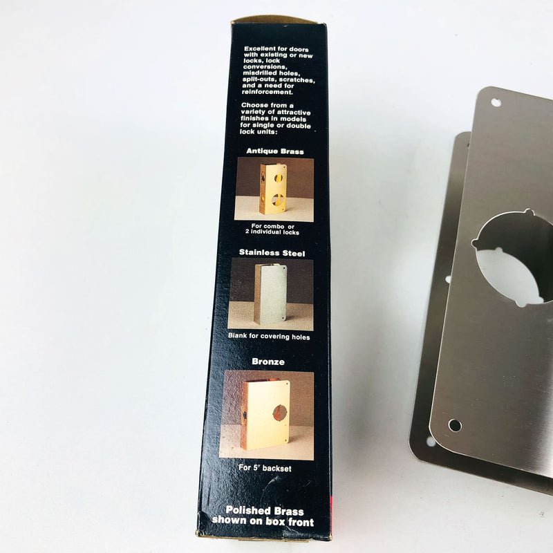 Mag Install-A-Lock Door Lock Reinforcer Repair Guard 2-S Satin Stainless Steel