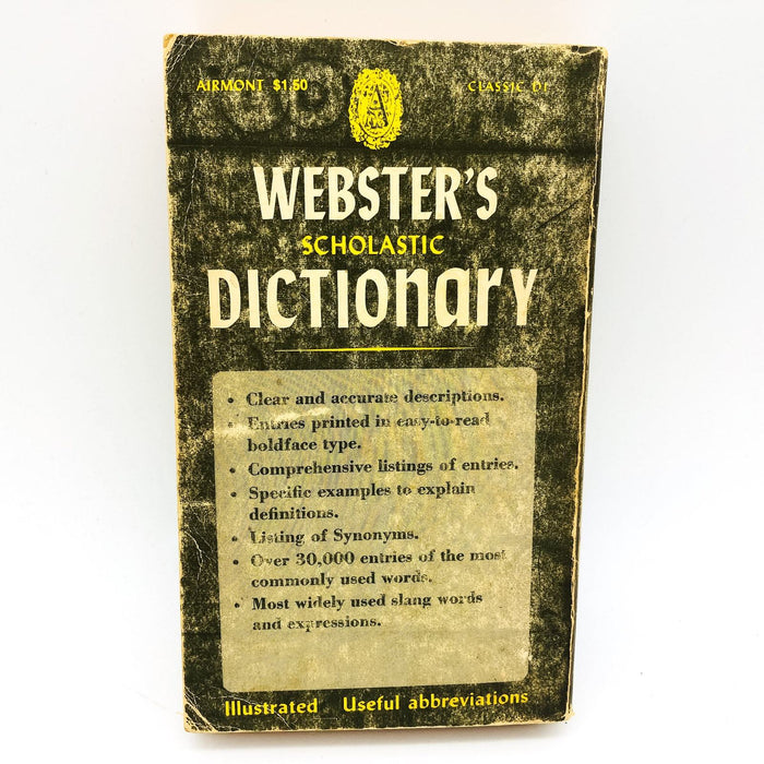 Webster's Scholastic Dictionary Paperback Noah Webster 1976 New Edition 2