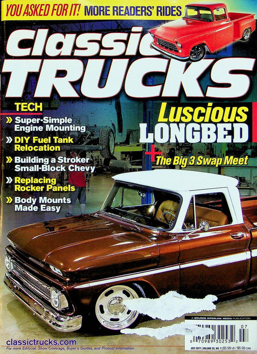 Classic Trucks Magazine July 2011 Vol 20 No 7 DIY Fuel Tank Relocation Longbed