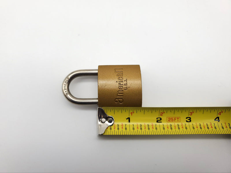 American Lock Padlock No 105 Solid Body 1.25" Shackle Brass Color USA Made NOS