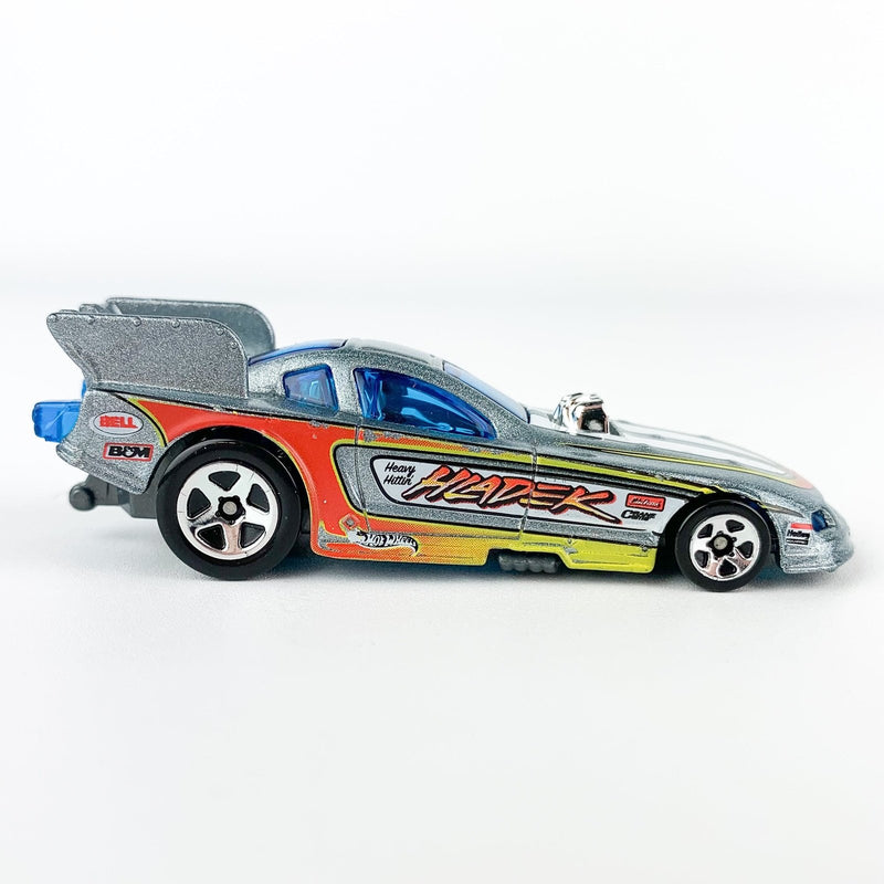 Hot Wheels Ford Mustang HW Drag Racer Silver Blue Hladek Malaysia 2010 Diecast 2