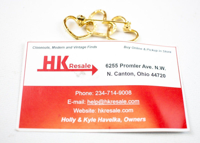 Gold Tone Brooch Vintage Rose Flower Heart Love Romance Gift for Her Lot of 2 7