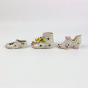 Occupied Japan Mini Shoe, High Heel, Boot w/ Floral Flowers 2 Inches 2