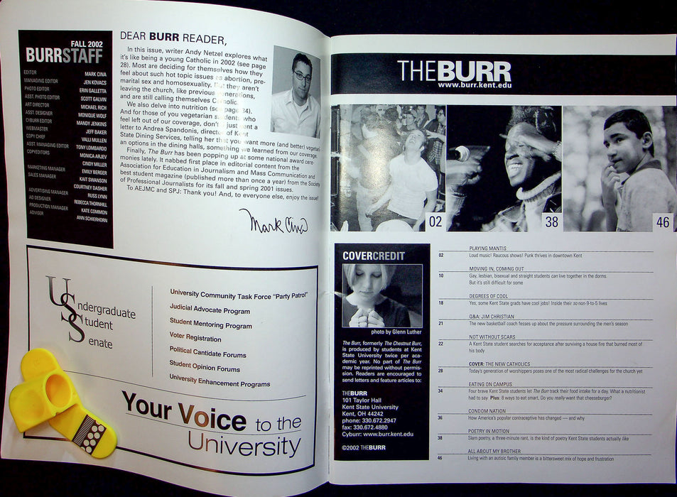 The Burr Magazine November 2002 Playing Mantis Punk Rock Music Scene KSU Kent