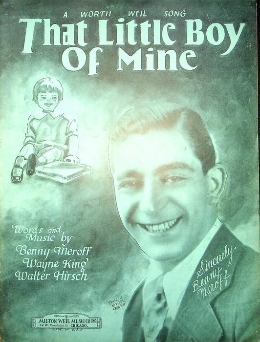 Vintage Sheet Music That Little Boy Of Mine 1929 Benny Meroff King Hirsch Piano 1