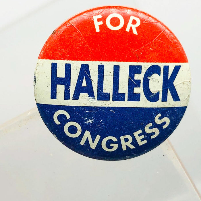 Halleck For Congress Button Pin .75" Indiana Political Campaign Republican 1