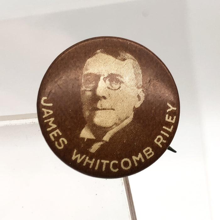 James Whitcomb Riley Picture Button Pinback Indiana Author Writer Poet Original 1