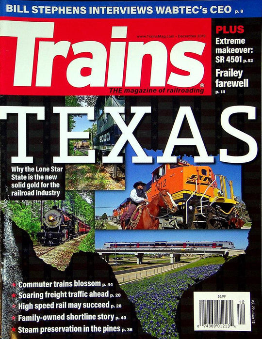 Trains Magazine December 2019 Vol 79 No 12 TEXAS, Solid Gold Railroad Industry