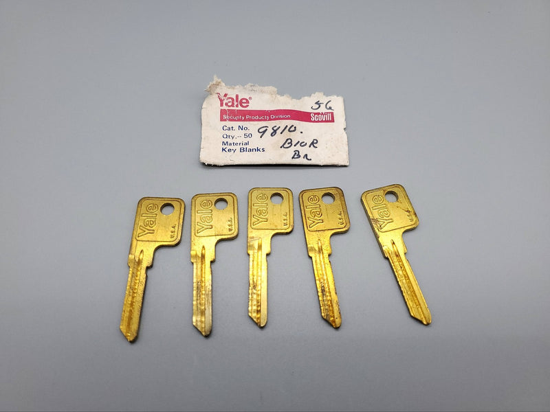 5x Yale EB9810 Key Blanks B10R Keyway Brass NOS 3