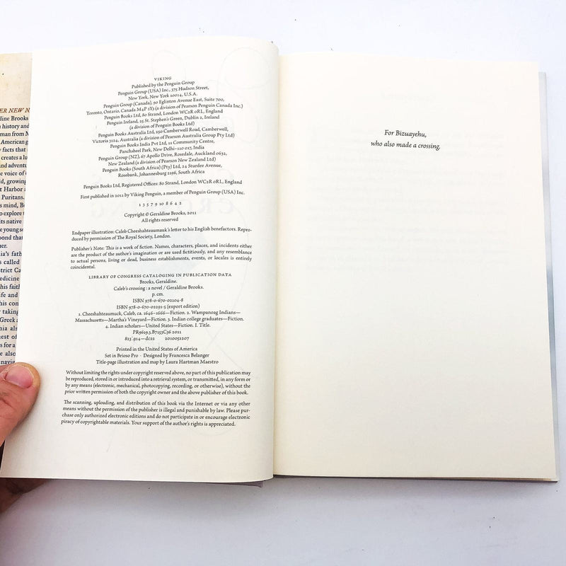 Caleb's Crossing HC Geraldine Brooks 2011 English Puritans 1st Edition Signed 9