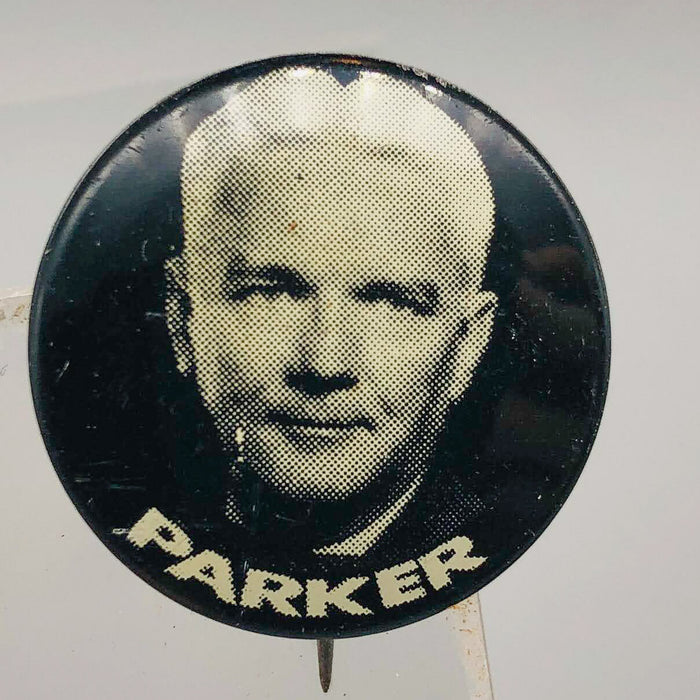 Parker Political Campaign Button Pin .875" Lithographers Union Label Vintage 19