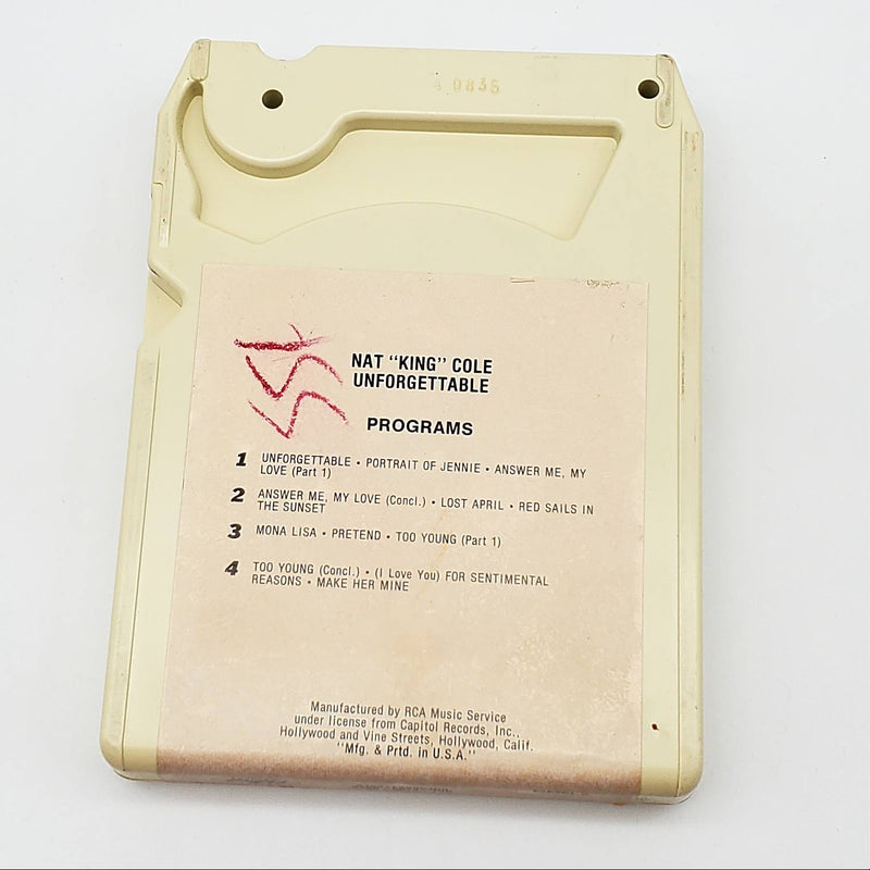 Nat King Cole Unforgettable 8-Track Tape Album Capitol Records S-132474 Reissue