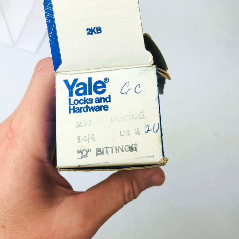 Yale Mortise Cylinder 1152 1-1/4" US32D Satin Stainless Steel O Bittings GC NOS