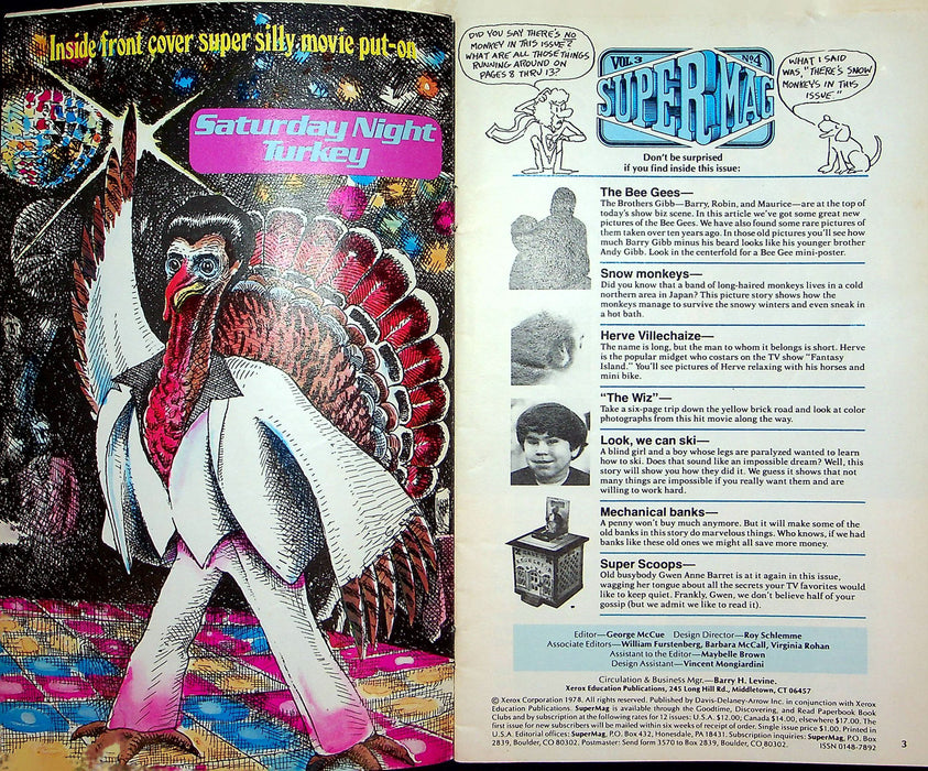 Supermag Magazine Vol 3 No 4 The Bee Gees Brothers Gibb The Wiz No Mini Poster