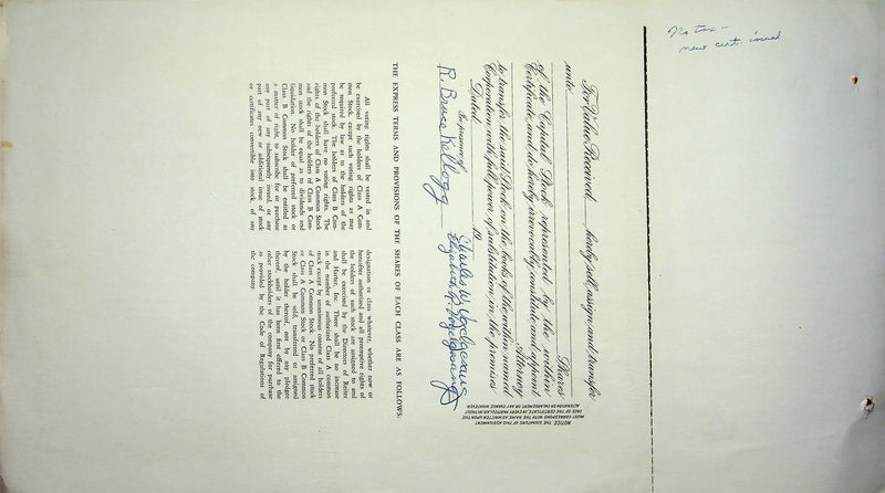 Reiter Dairy Company Stock Certificate Bond Scripophilly Akron Ohio 1967 No 319