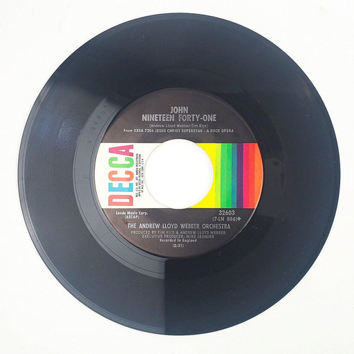 Andrew Lloyd Webber Orchestra Superstar Record 45 RPM Single 32603 Decca 1969 1