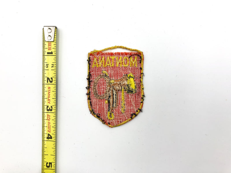 Vintage Montana Saddle Patch Sew On Embroidered Cowboy Western